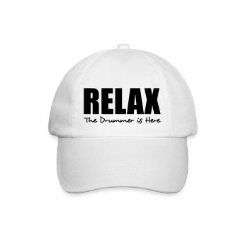 relax the drummer is here - Baseball Cap - white/white - Front