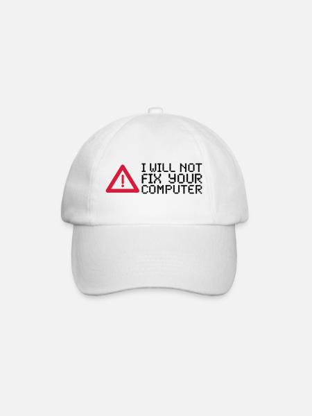 computer - Baseball Cap - white/white