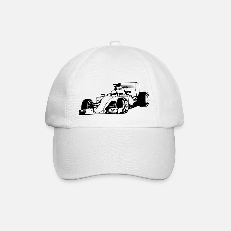 - Rennauto - Motorsport - Baseballkappe - Weiß/Weiß