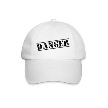 danger dangerous danger caution - Baseball Cap - white/white - Front