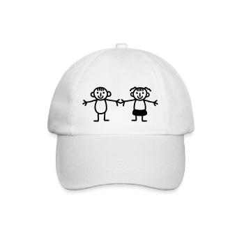 Kinder Mädchen Junge - Baseballkappe - Weiß/Weiß - Vorne