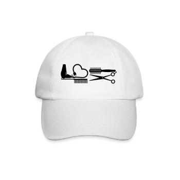 Friseur-Werkzeuge / Hair Stylist Tools (B 1c) - Baseballkappe - Weiß/Weiß - Vorne