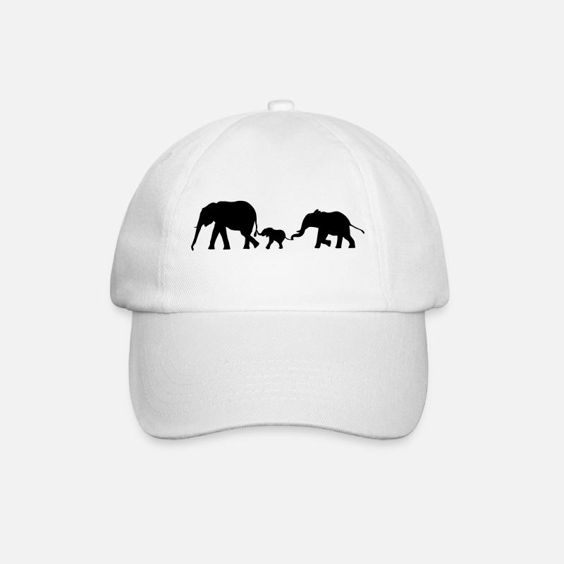 Elefanten, Elefant - Baseballkappe - Weiß/Weiß