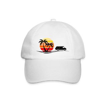 CAMPER BUS VAN Voyage Palmiers Sud - Casquette classique - blanc/blanc - Devant