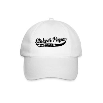Stolzer Papa 2020 helles Shirt - Baseballkappe - Weiß/Weiß - Vorne