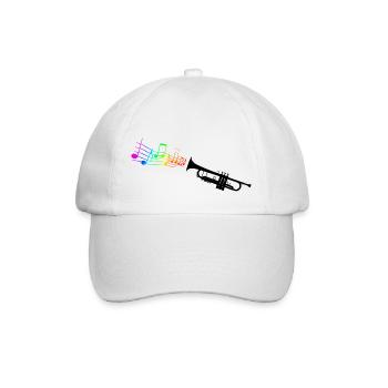 Trumpet with colorful music - Baseball Cap - white/white - Front