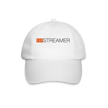 Top Streamer social media shirt - Baseballkappe - Weiß/Weiß - Vorne