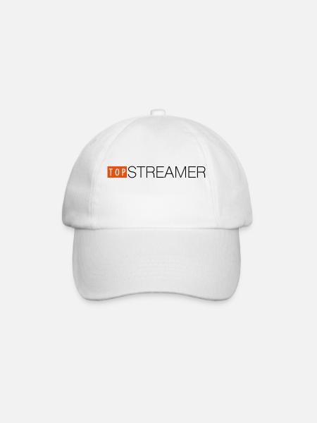 Top Streamer social media shirt - Baseballkappe - Weiß/Weiß