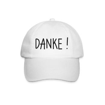 Danke! Dankeschön sagen. - Baseballkappe - Weiß/Weiß - Vorne