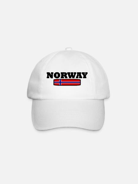 Norwegen - Baseballkappe - Weiß/Weiß