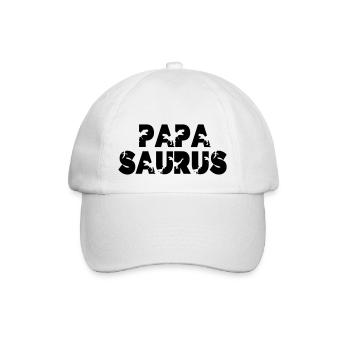 Papasaurus Cooler Papa Geschenkidee Vater stark - Baseballkappe - Weiß/Weiß - Vorne