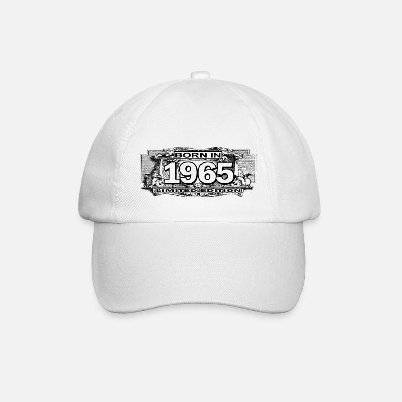 geboren 1965 - Baseballkappe - Weiß/Weiß