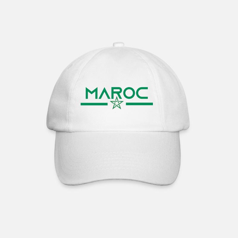 Marokko - Baseballkappe - Weiß/Weiß