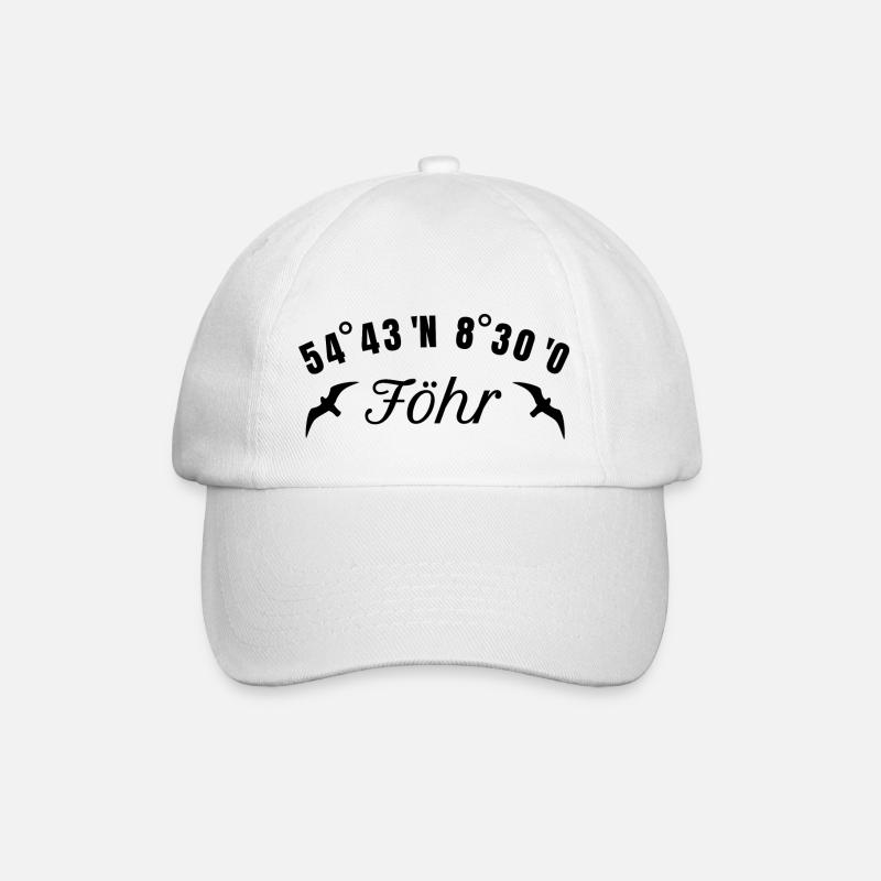 Föhr Nordsee Insel Urlaub Geschenk - Baseballkappe - Weiß/Weiß