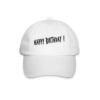 JAHRESTAG. ALLES GUTE ZUM GEBURTSTAG. ALLES GUTE ZUM GEBURTSTAG. - Baseballkappe - Weiß/Weiß - Vorne
