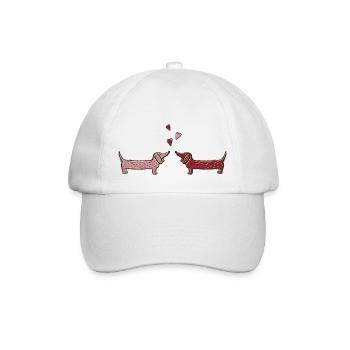 Funny Dachshund Dogs in love.. Dachshund Love - Baseball Cap - white/white - Front