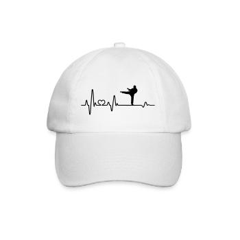 Karaté Karatéka Heartbeat Karaté Fighter Cadeau - Casquette classique - blanc/blanc - Devant
