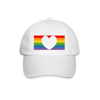 pride rainbow flag - Baseball Cap - white/white - Front