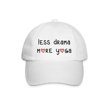less drama more yoga sport fitness saying English - Baseball Cap - white/white - Front