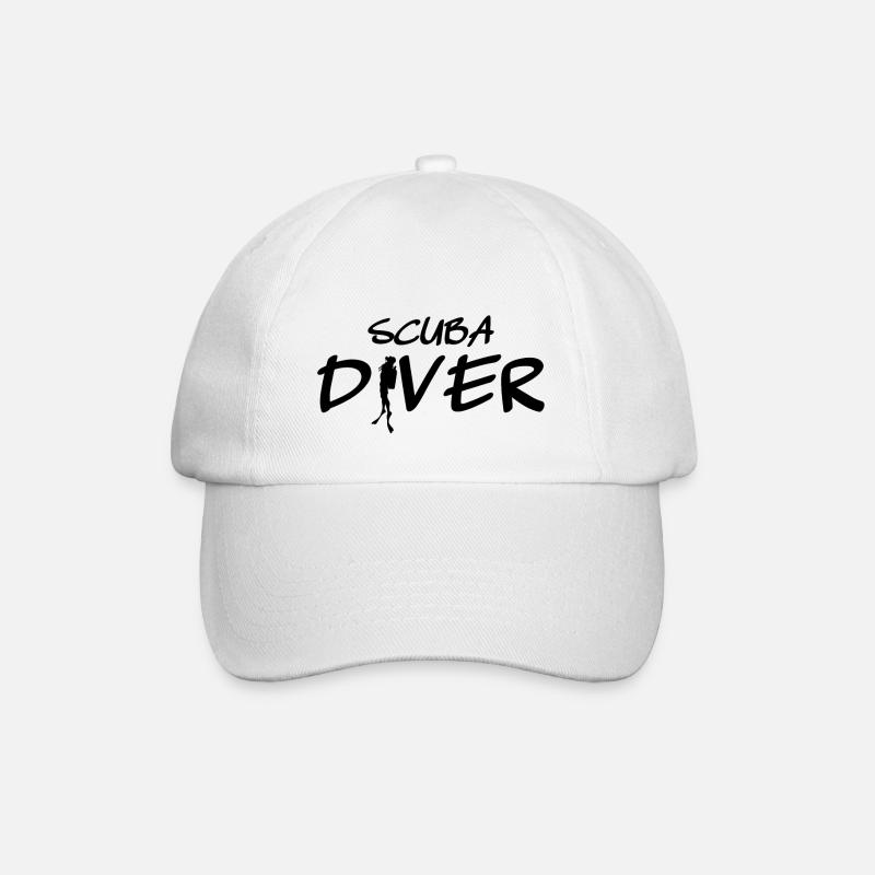 scuba diver gift idea - Baseball Cap - white/white