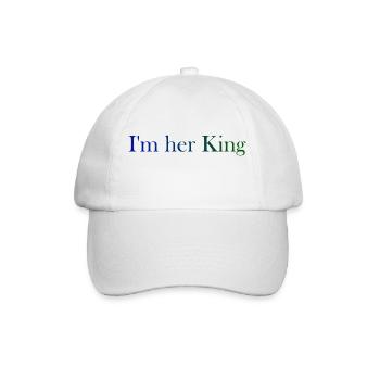 I m her King blau grün - Baseballkappe - Weiß/Weiß - Vorne