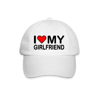 I love my girlfriend - Casquette classique - blanc/blanc - Devant