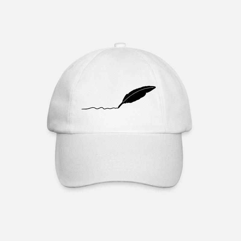 schreibende Feder - Baseballkappe - Weiß/Weiß