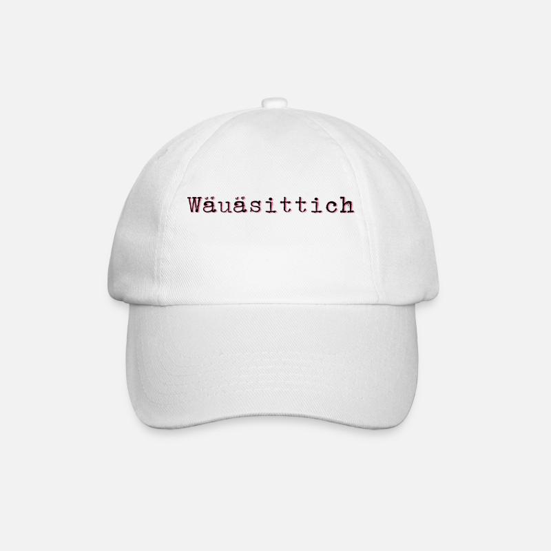 Schweizerdeutsch Wellensittich - Baseballkappe - Weiß/Weiß