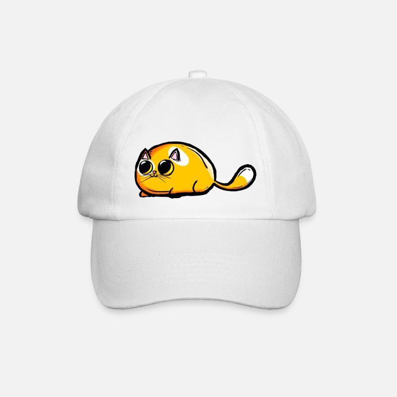 Orange Katze bunte Cartoon Comic - Baseballkappe - Weiß/Weiß