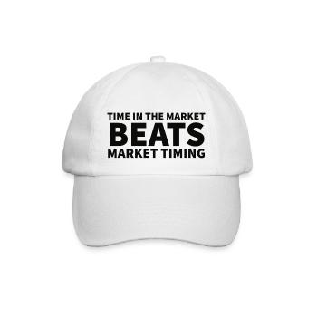 Time in the market beats market timing Trading - Baseballkappe - Weiß/Weiß - Vorne
