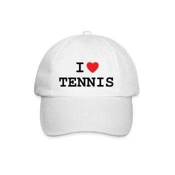 Ich liebe Tennis - Baseballkappe - Weiß/Weiß - Vorne