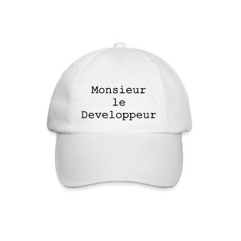 Monsieur le développeur - Casquette classique - blanc/blanc - Devant