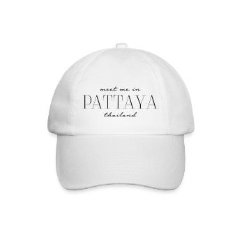 Meet me in Pattaya Thailand - Baseballkappe - Weiß/Weiß - Vorne