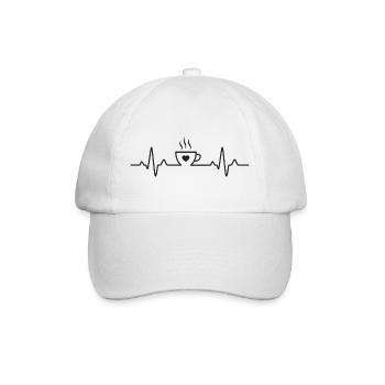 Battement de cœur de café - Casquette classique - blanc/blanc - Devant