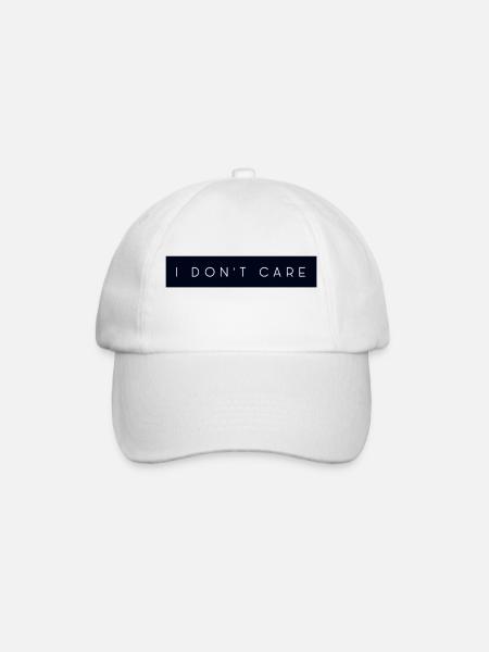 I Don't Care - Baseballkappe - Weiß/Weiß