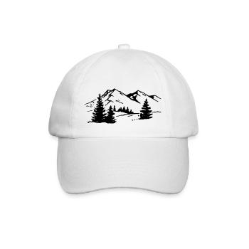 Berge Bäume - Baseballkappe - Weiß/Weiß - Vorne