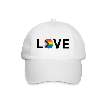 LGBT Pride Month - Love is Love - LGBTQIA+ Flag - Baseball Cap - white/white - Front