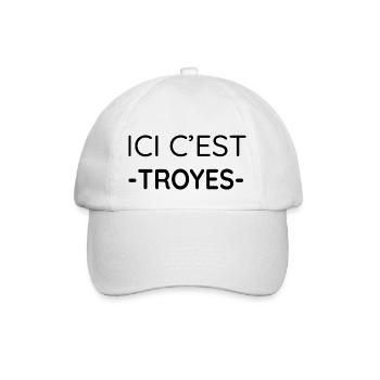 Ici c'est Troyes (noir) - Casquette classique - blanc/blanc - Devant