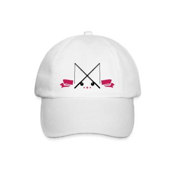 angelrute symbol - Baseballkappe - Weiß/Weiß - Vorne