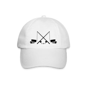 angelrute symbol - Baseballkappe - Weiß/Weiß - Vorne