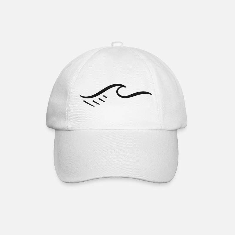 Abstract Geometric Wave Pattern - Baseball Cap - white/white