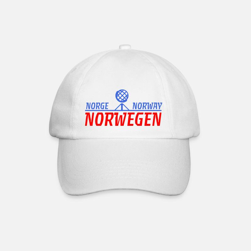 Norge Norway Norwegen mit Polarkreis - Baseballkappe - Weiß/Weiß