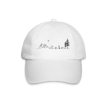 Mountain Line Waves and Camping - Baseball Cap - white/white - Front