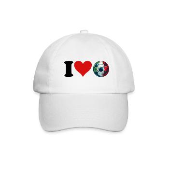 Ich liebe den italienischen Fußball - Baseballkappe - Weiß/Weiß - Vorne
