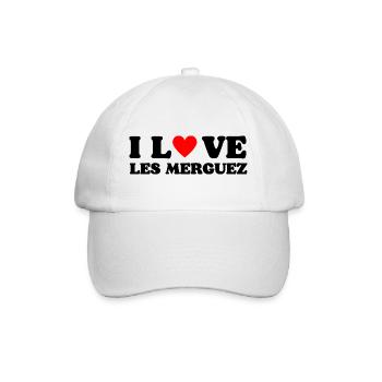 I Love les Merguez - Casquette classique - blanc/blanc - Devant