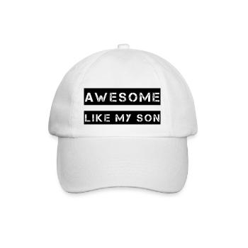 AWESOME LIKE MY SON Geschenk für Vater Mutter - Baseballkappe - Weiß/Weiß - Vorne