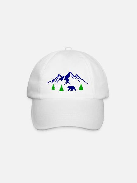 berge bär - Baseballkappe - Weiß/Weiß