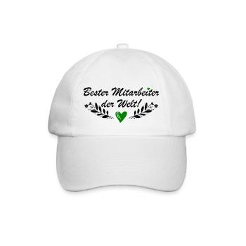 Bester Mitarbeiter der Welt - Baseballkappe - Weiß/Weiß - Vorne