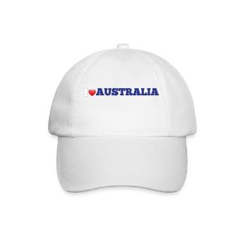 Ich liebe Australien - Baseballkappe - Weiß/Weiß - Vorne