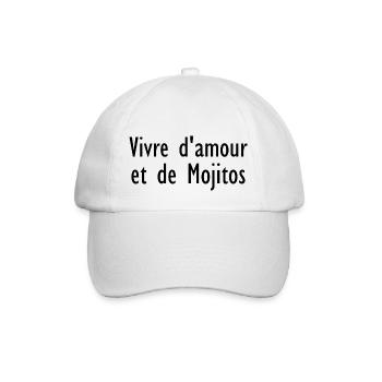 Leben von Liebe und Mojitos - Baseballkappe - Weiß/Weiß - Vorne